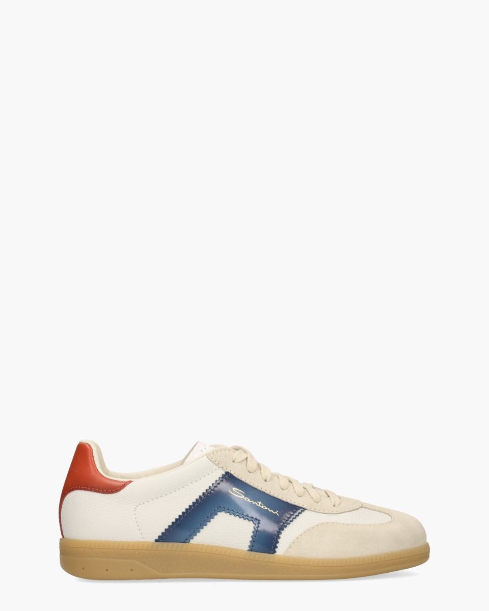 21965 Off-White/Blauw/Rood Herensneakers
