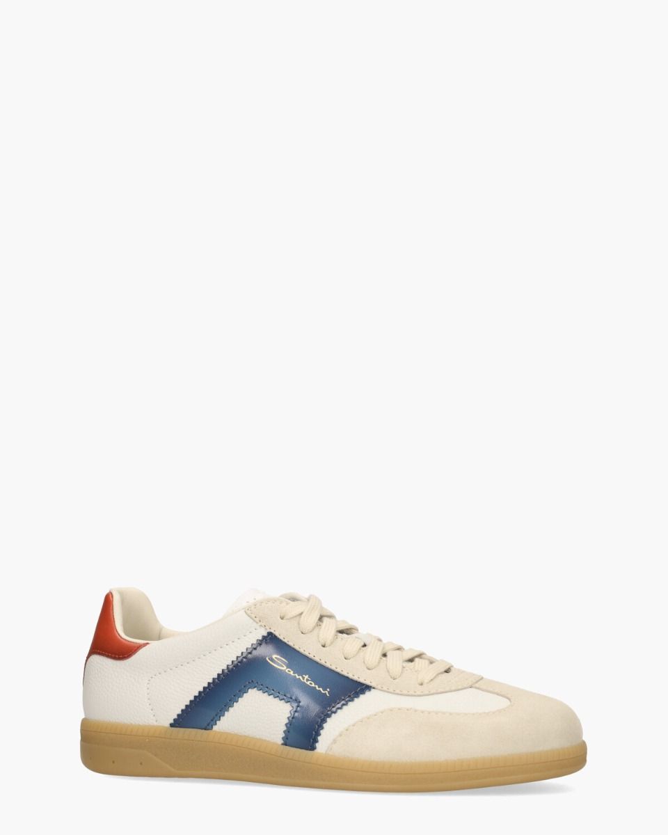 21965 Off-White/Blauw/Rood Herensneakers