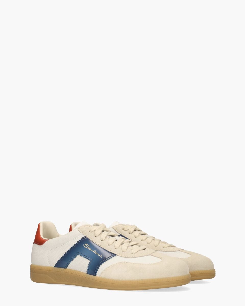 21965 Off-White/Blauw/Rood Herensneakers
