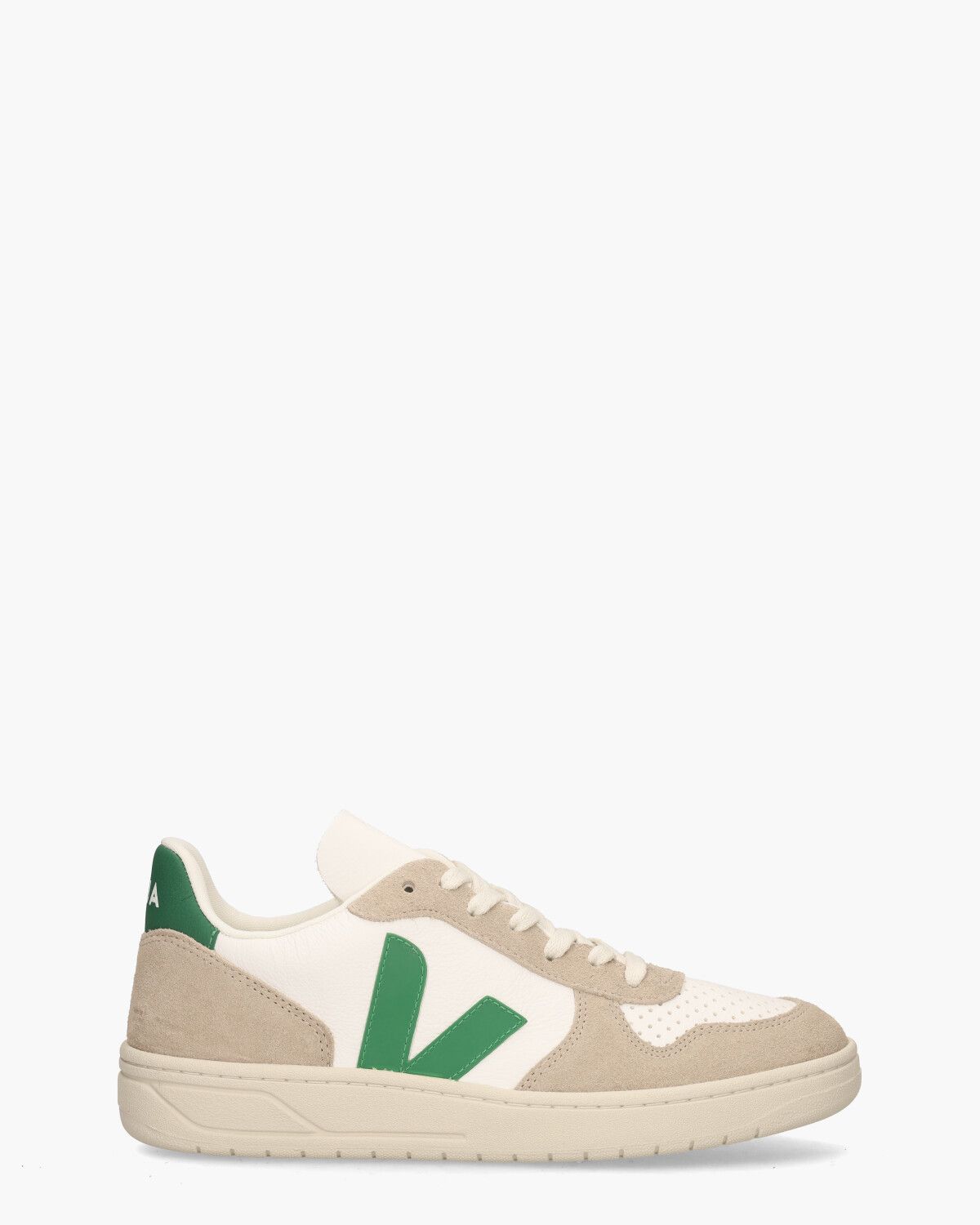 V-10 Chromefree Leather Wit/Groen/Beige Herensneakers