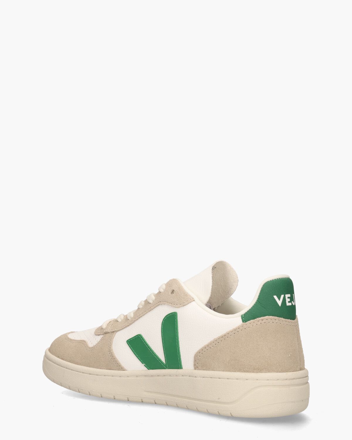 V-10 Chromefree Leather Wit/Groen/Beige Herensneakers