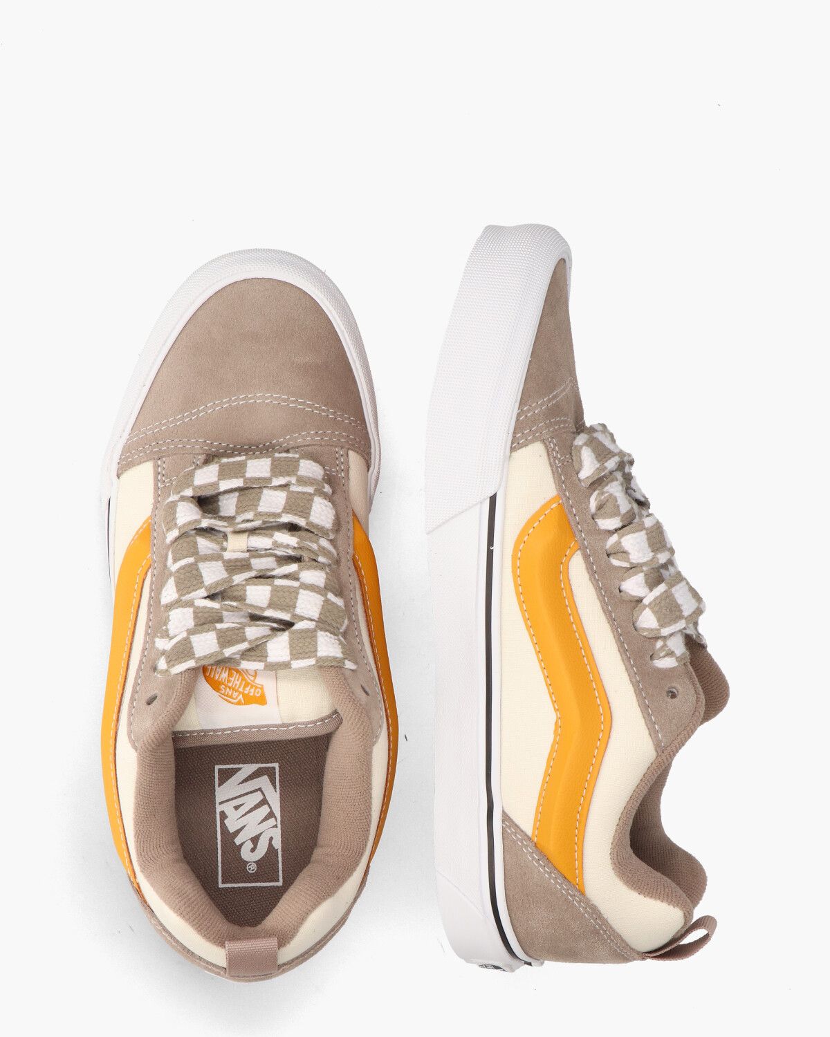 Knu Skool Off-White/Taupe Herensneakers 