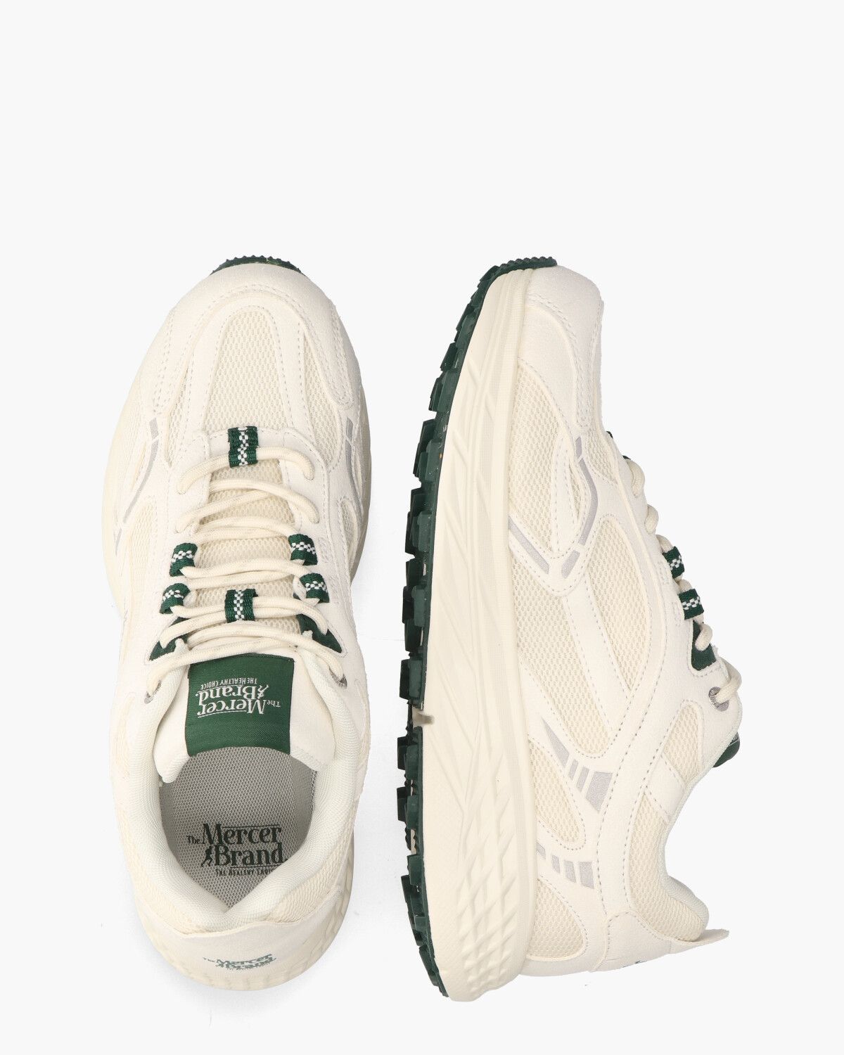 The Re-Run Max Off White/Donkergroen Herensneakers