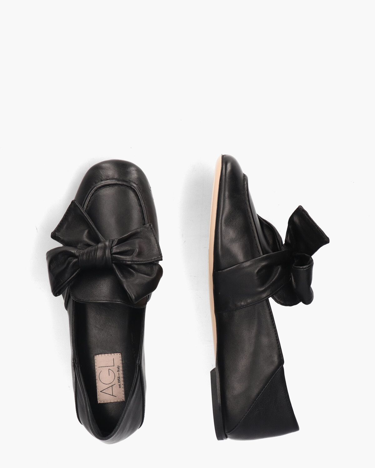 Cindy Ribbon Zwart Damesloafers