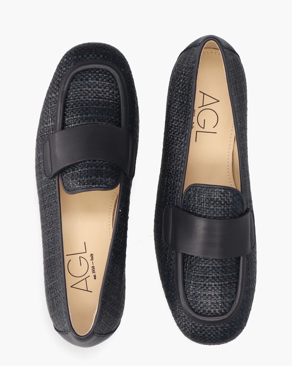Sheryl Raffia Donkerblauw Damesloafers