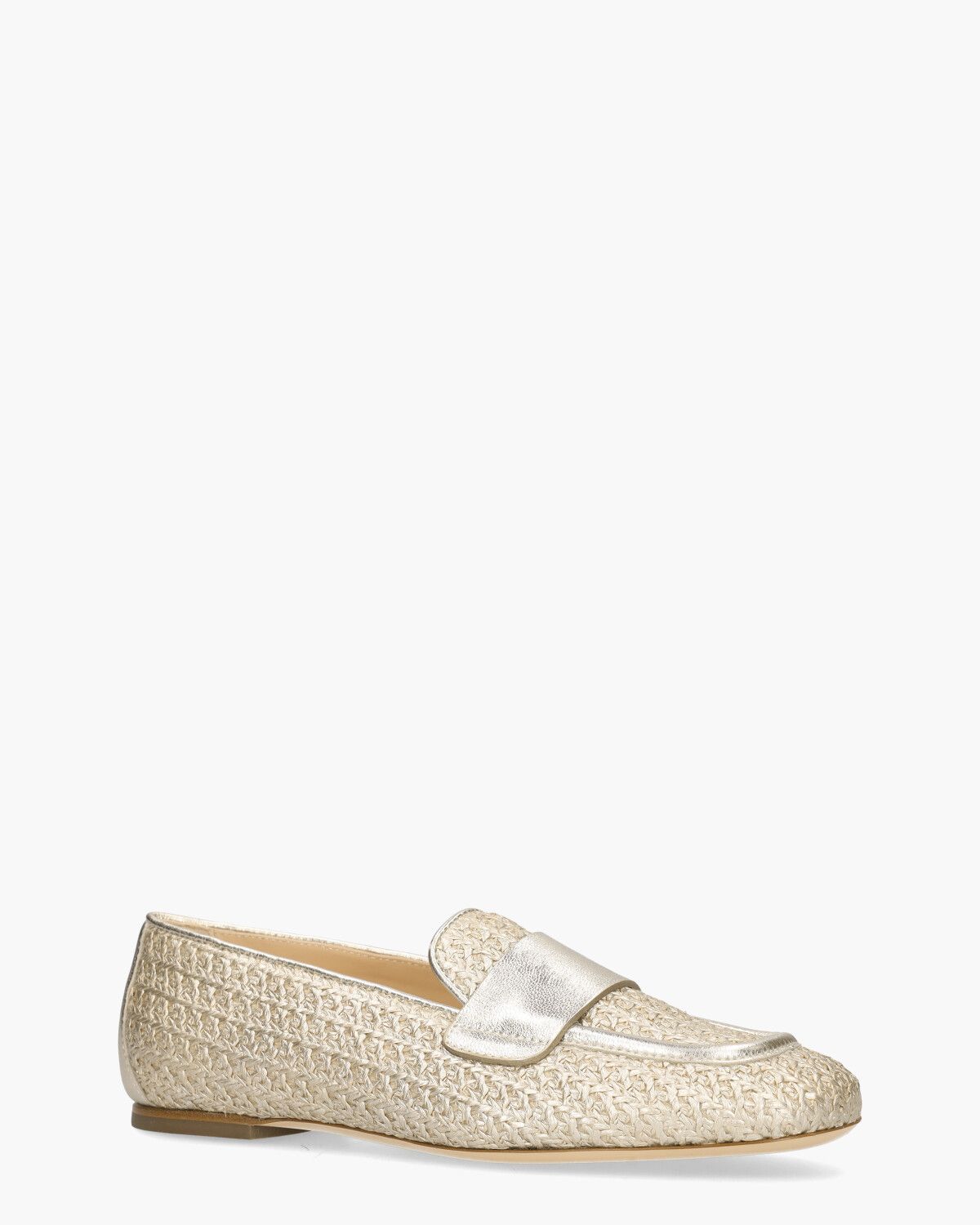 Sheryl Raffia Goud Damesloafers