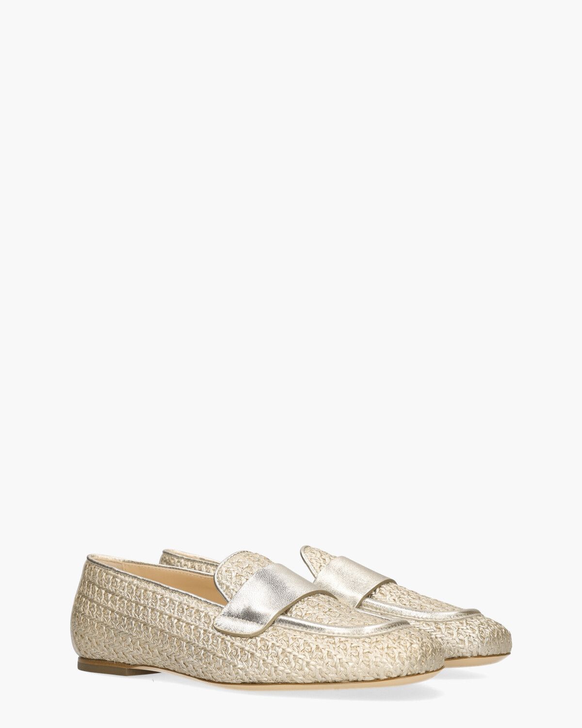 Sheryl Raffia Goud Damesloafers