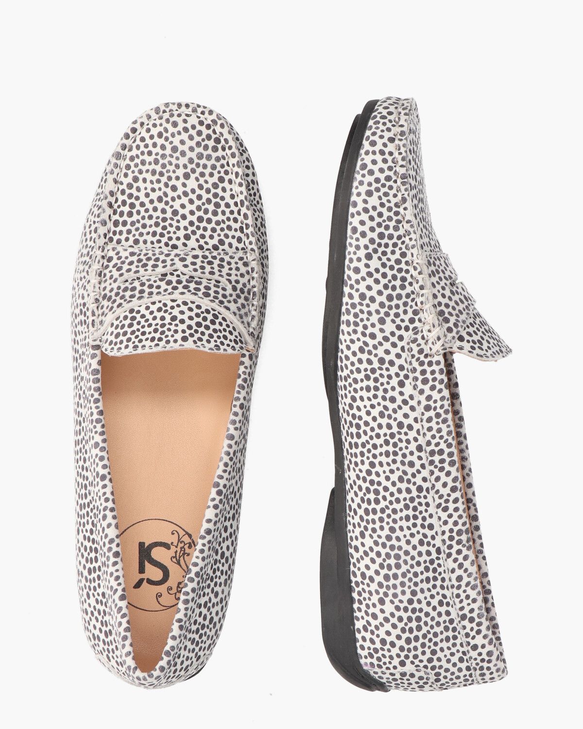 Harmkje Wit/Zwart Damesloafers