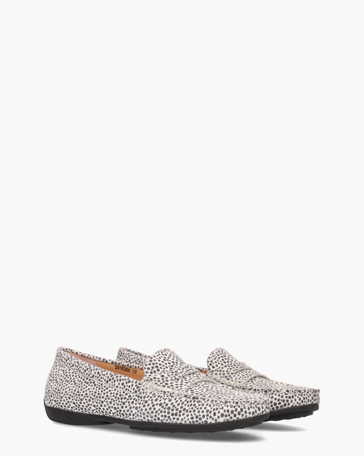 Harmkje Wit/Zwart Damesloafers