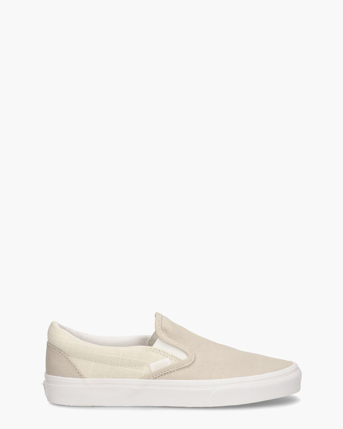 Beige leather vans slip on hot sale