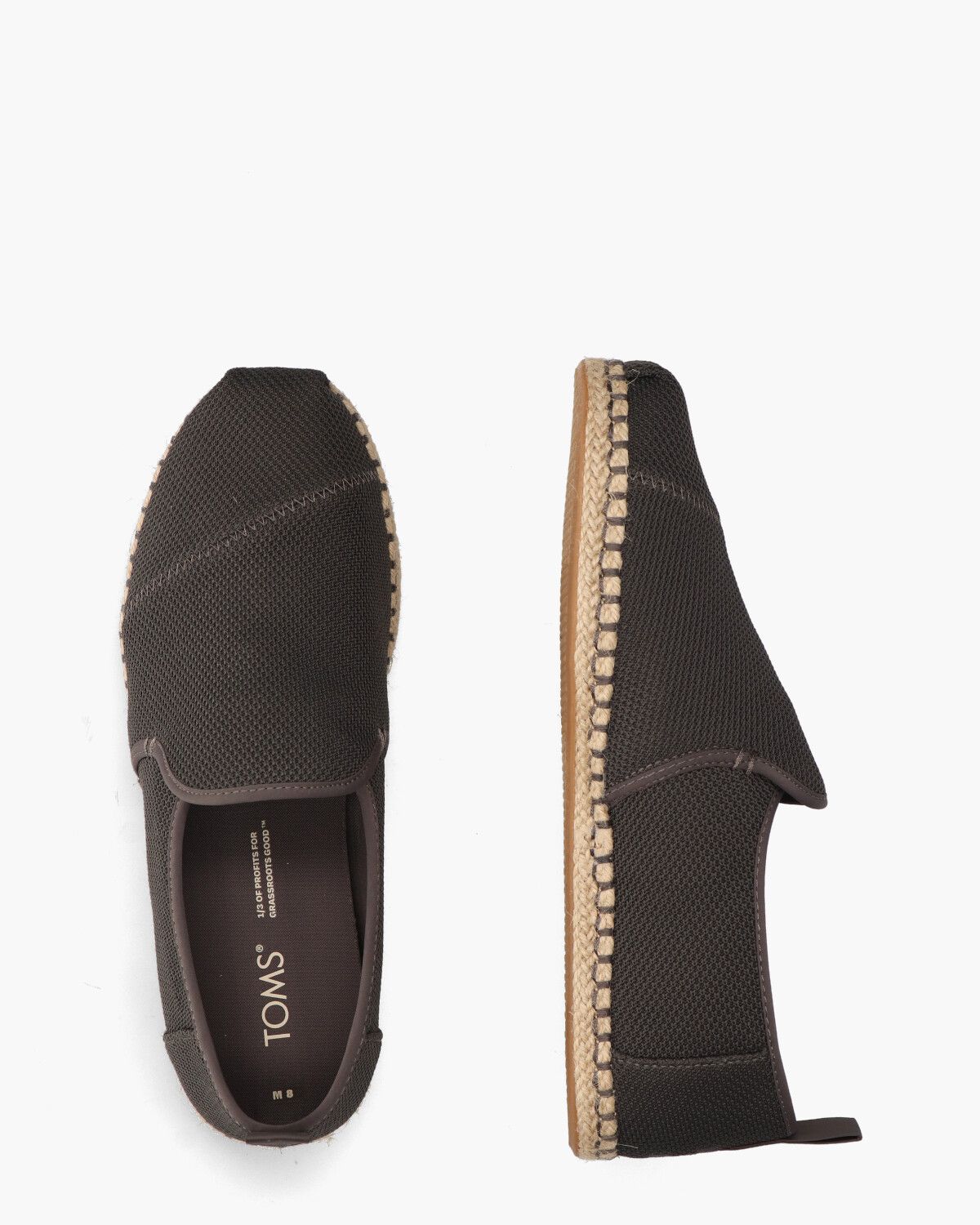 Deconstructed Alpargata Donkergrijs Herenloafers