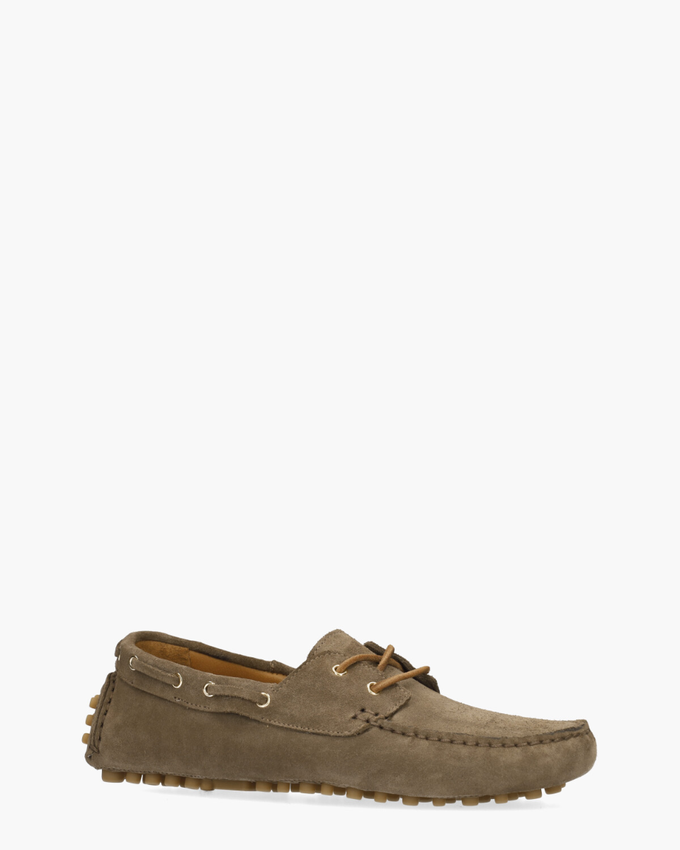 A8571 Taupe Dames Veterschoenen