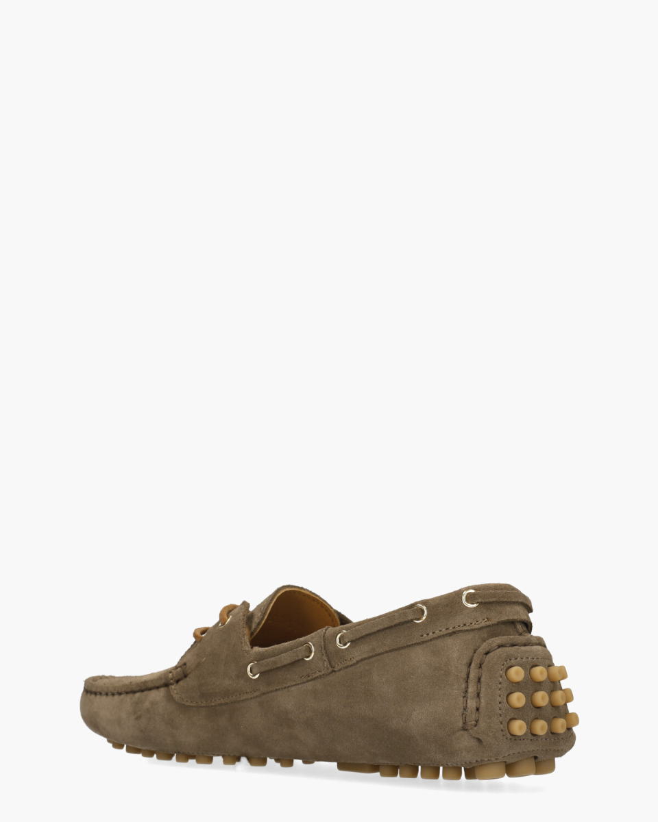 A8571 Taupe Dames Veterschoenen