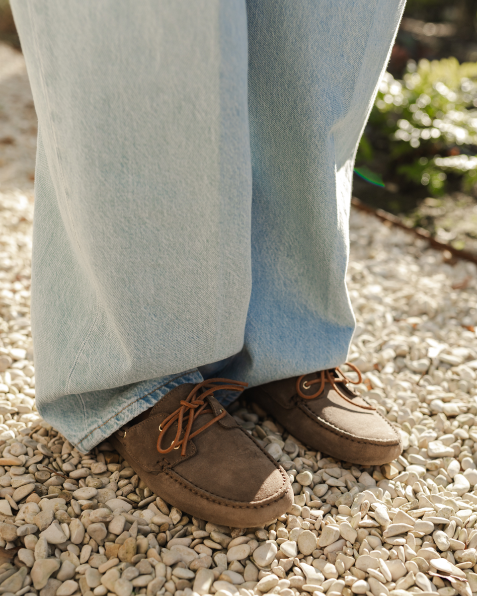 A8571 Taupe Dames Veterschoenen