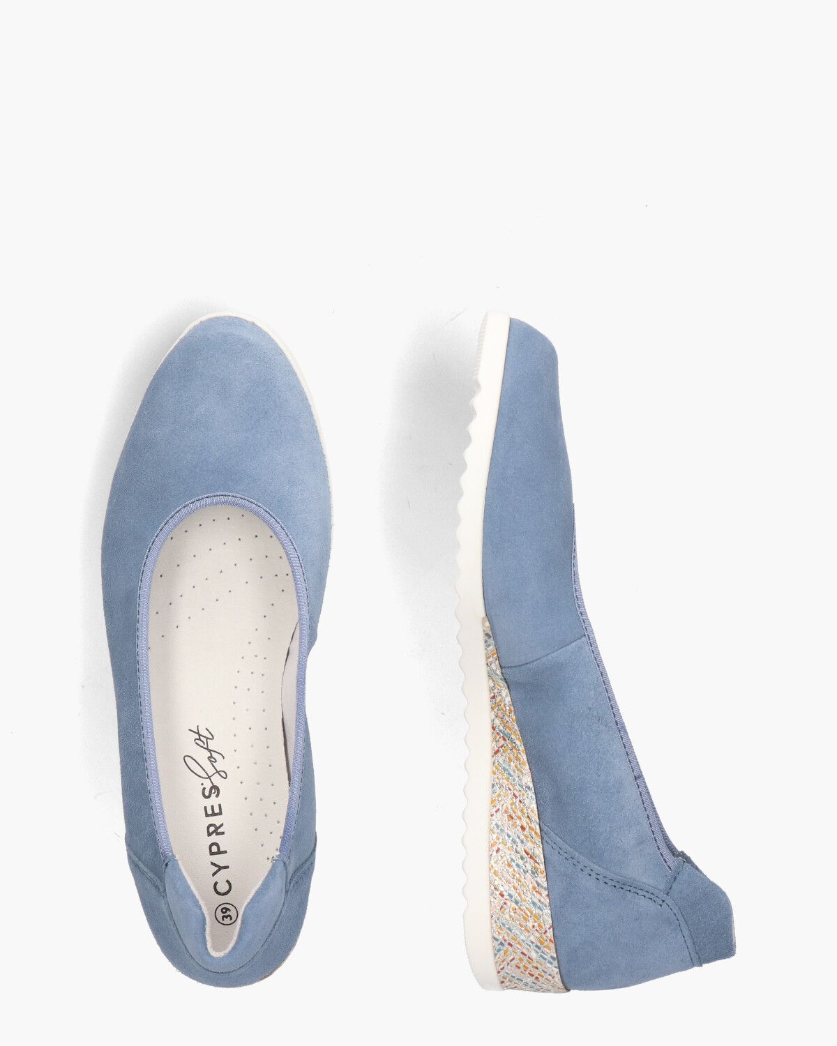Talya Lichtblauw Damesloafers