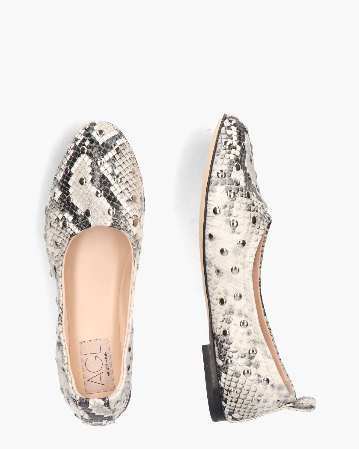 Milly Soft Off-White/Zwart Damesballerina's