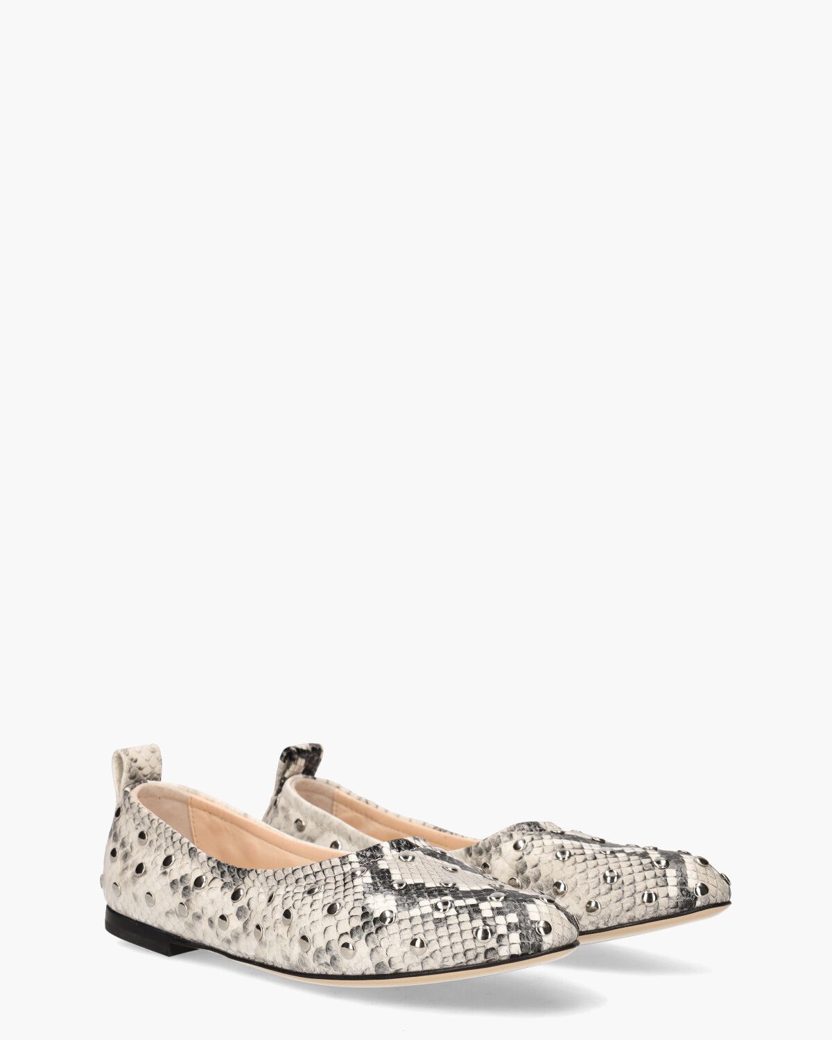 Milly Soft Off-White/Zwart Damesballerina's