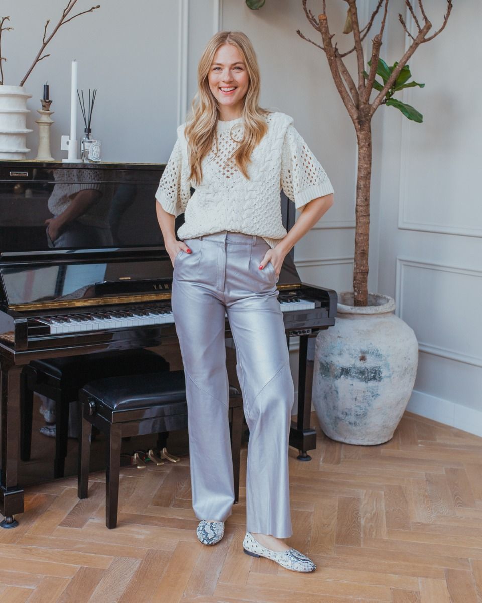 Milly Soft Off-White/Zwart Damesballerina's