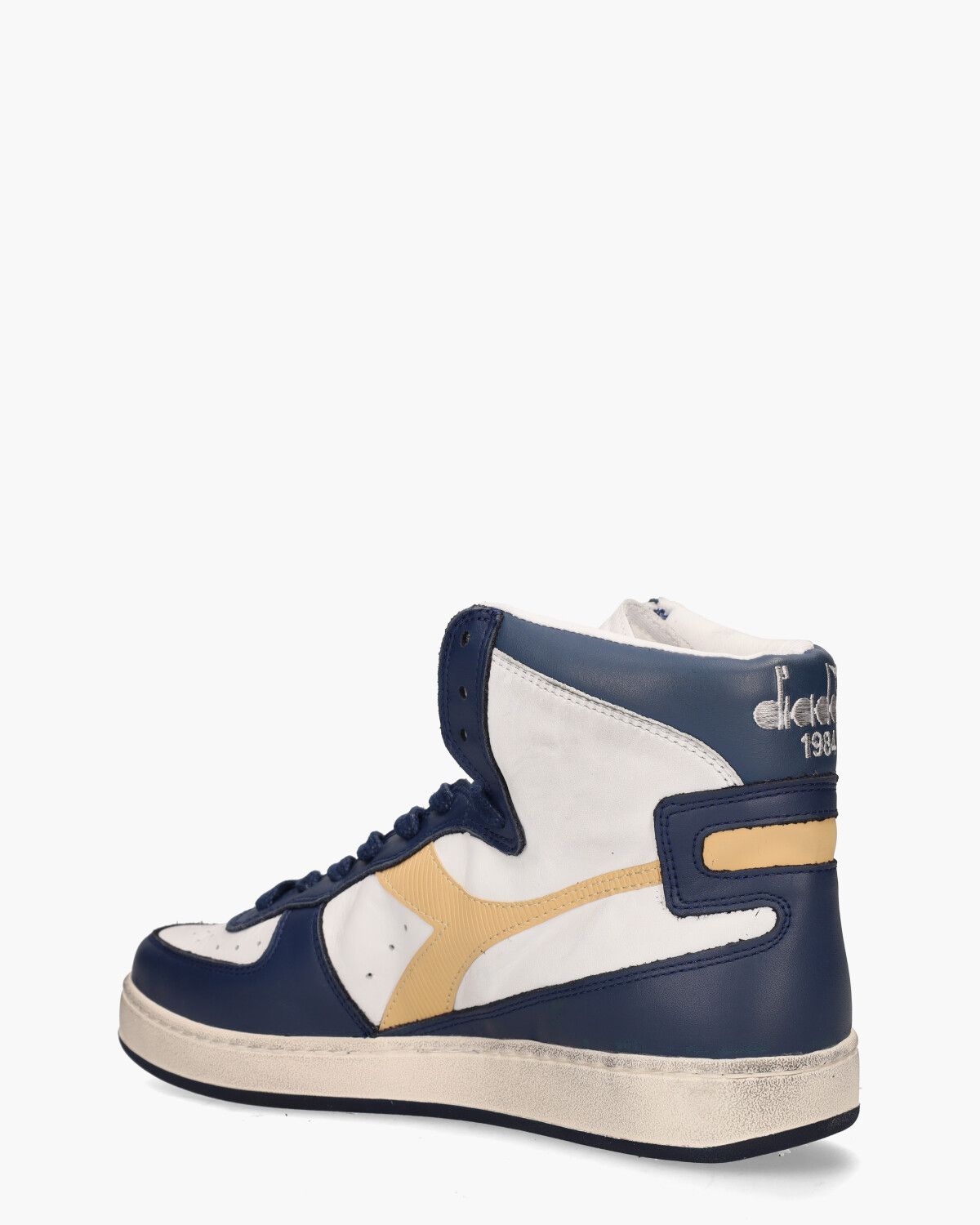 Mi Basket Used Wit/Blauw/Cognac Herensneakers