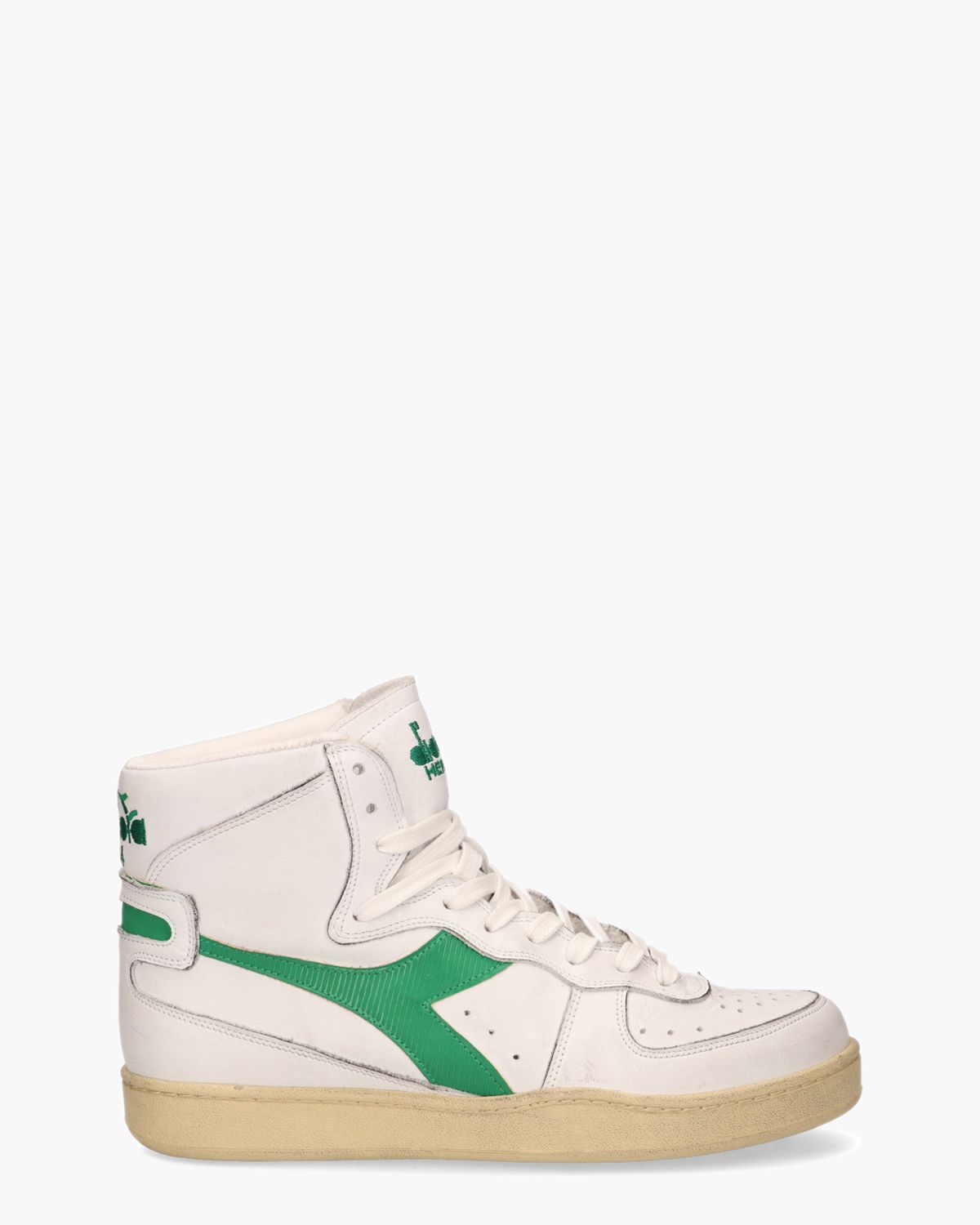 Mi Basket Used Wit/Groen Herensneakers