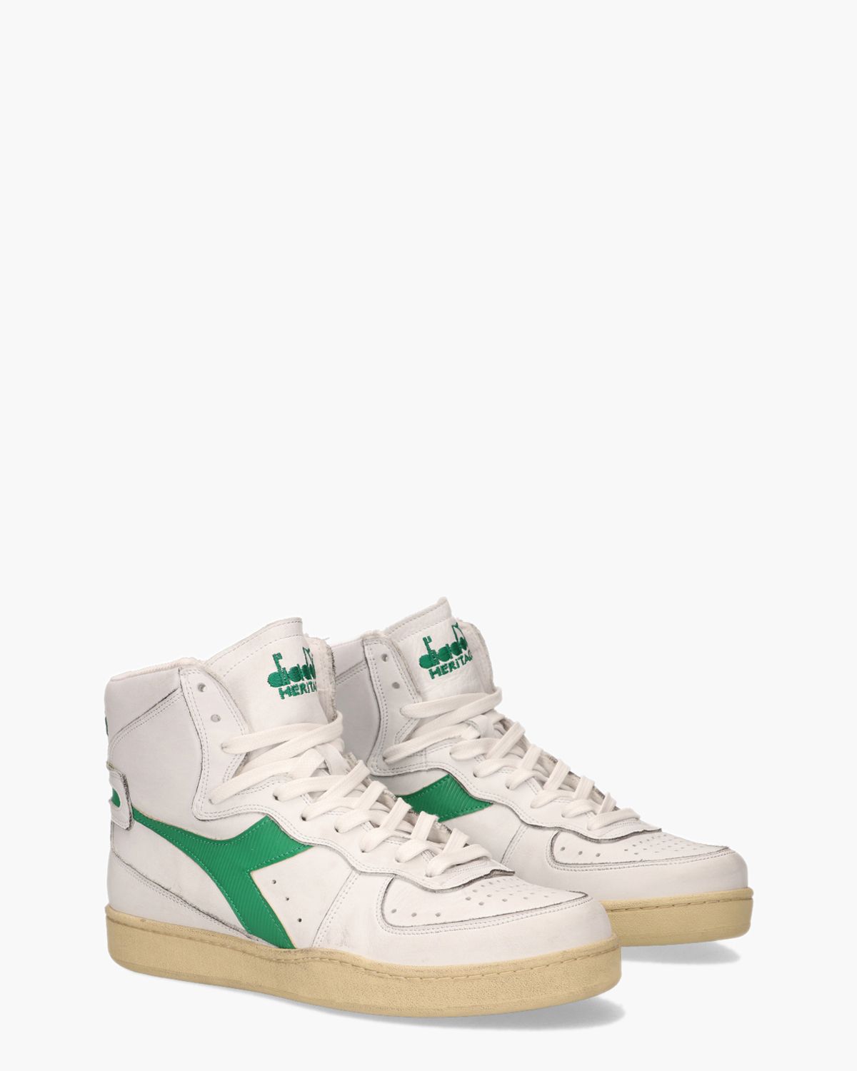 Mi Basket Used Wit/Groen Herensneakers