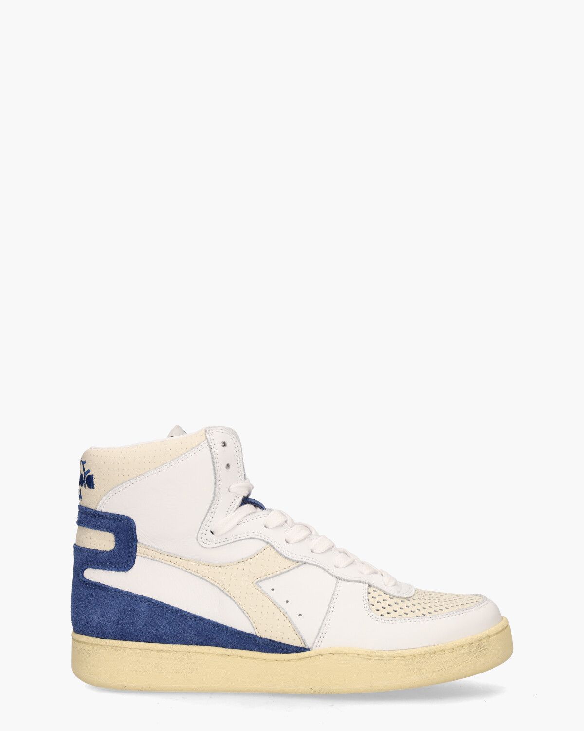 Mi Basket Punched Italia Wit/Blauw Herensneakers