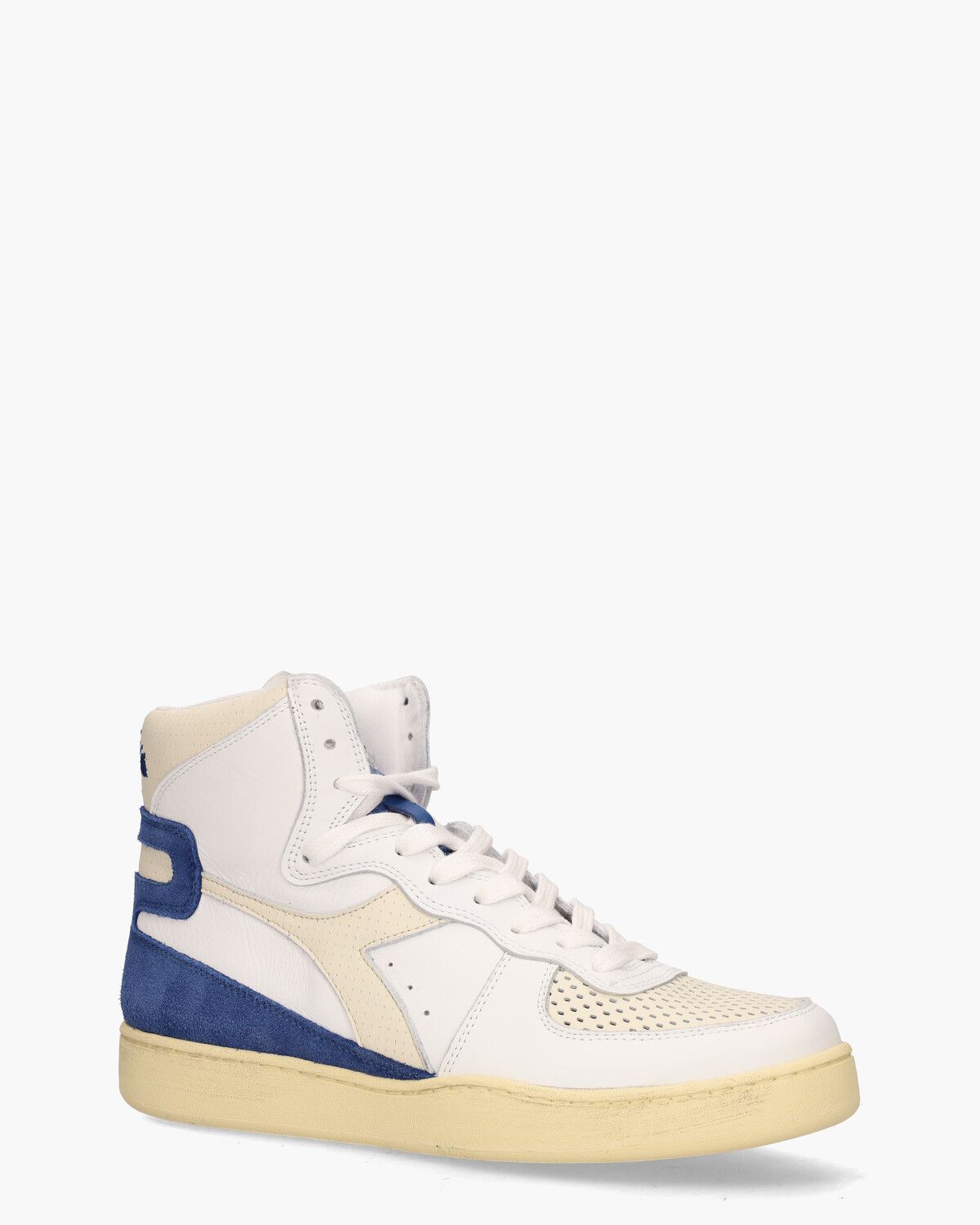 Mi Basket Punched Italia Wit/Blauw Herensneakers