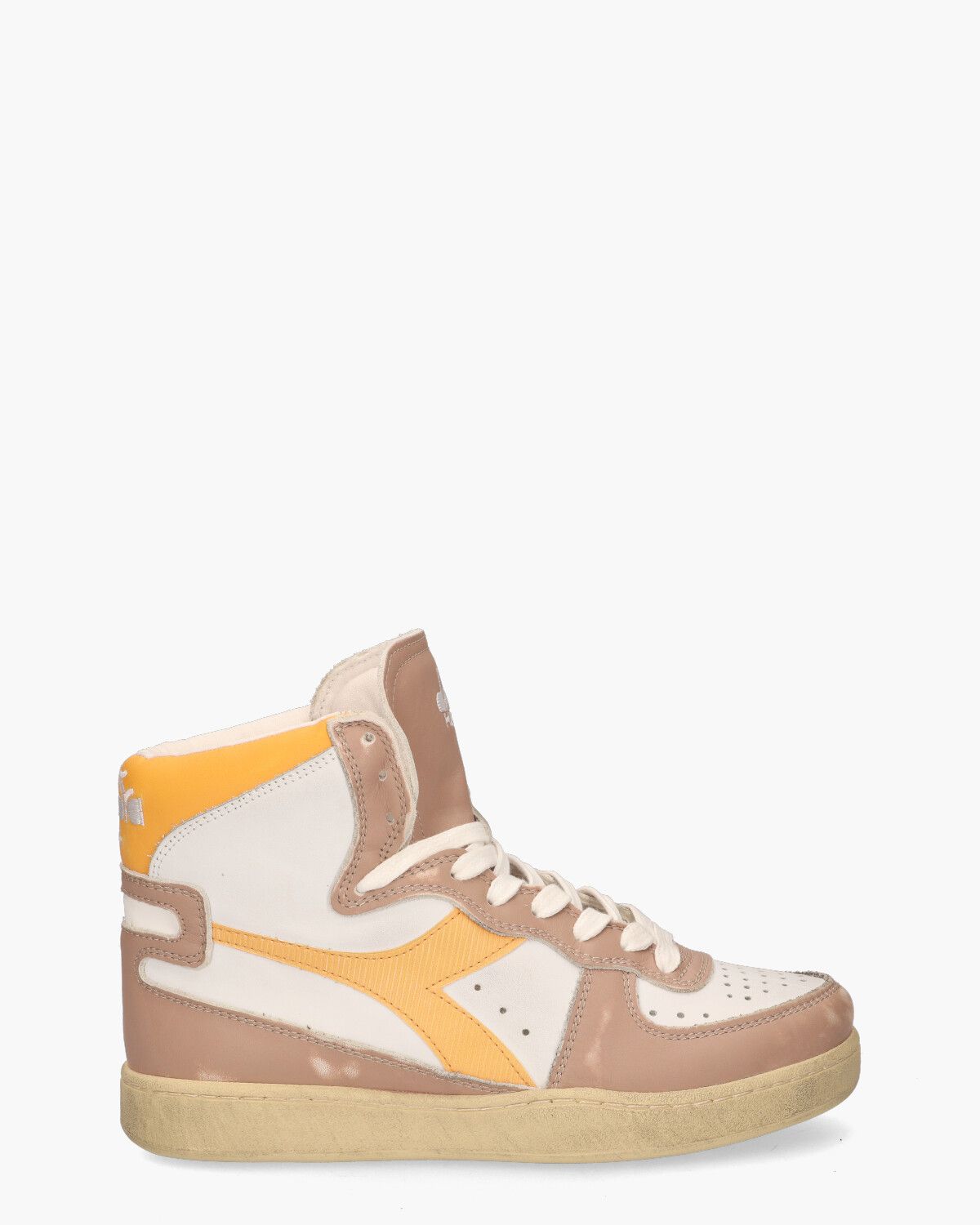 Mi Basket Used Wit/Oudroze Damessneakers