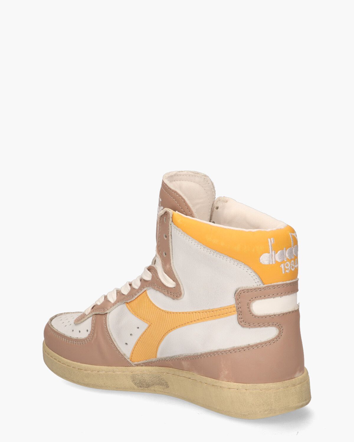 Mi Basket Used Wit/Oudroze Damessneakers