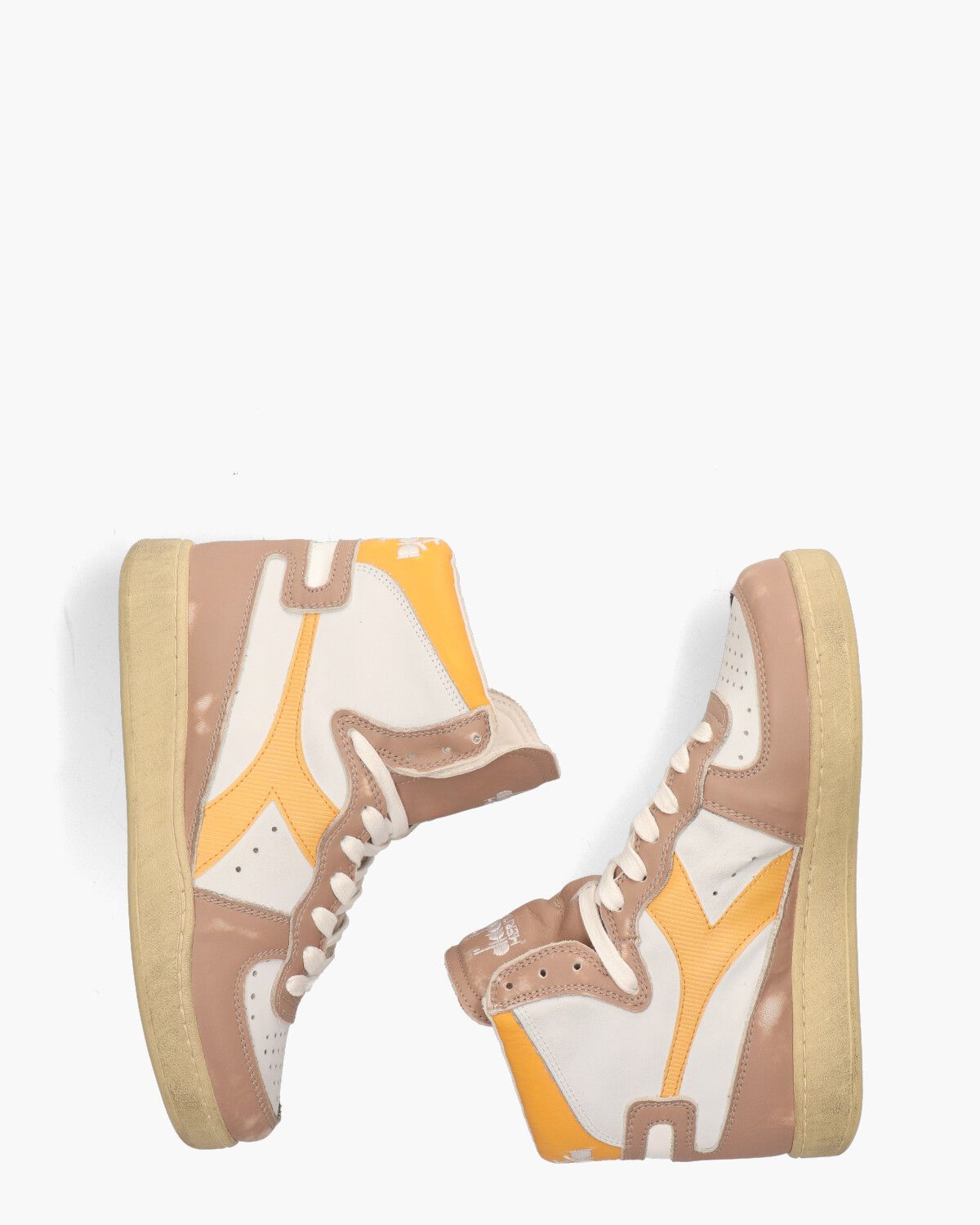 Mi Basket Used Wit/Oudroze Damessneakers