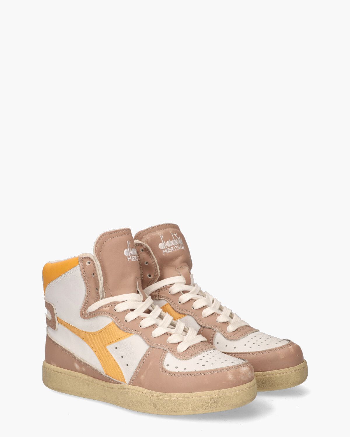 Mi Basket Used Wit/Oudroze Damessneakers