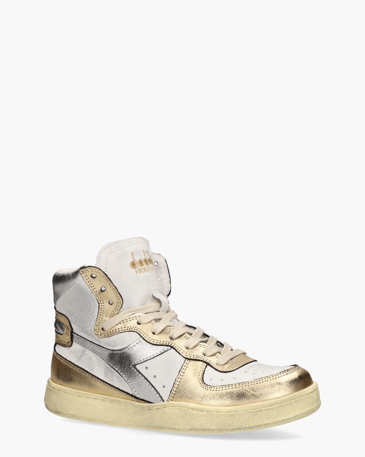 Diadora Heritage Mi Basket Metallic Used Wit Goud Zilver