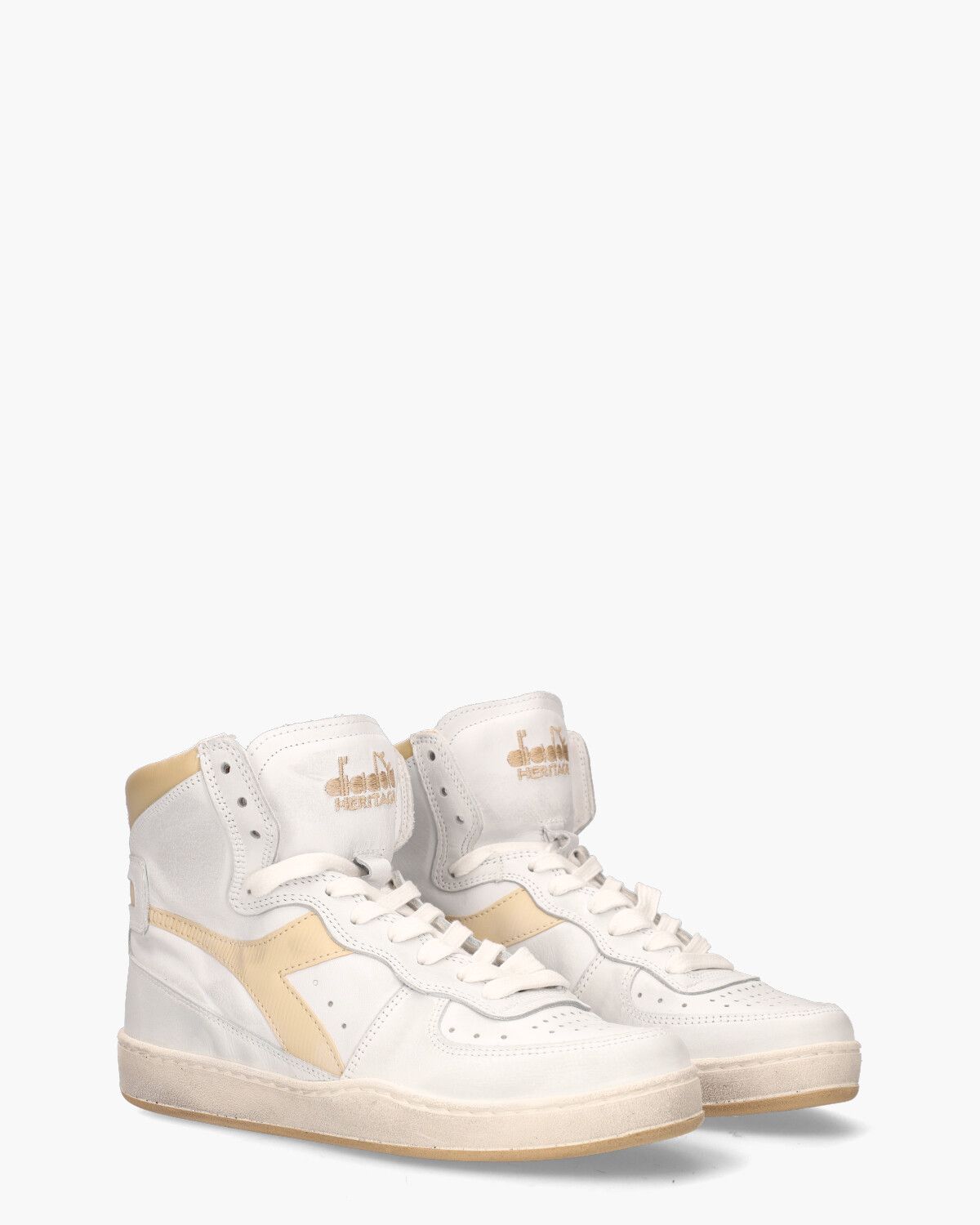 Mi Basket Used Wit/Beige Damessneakers