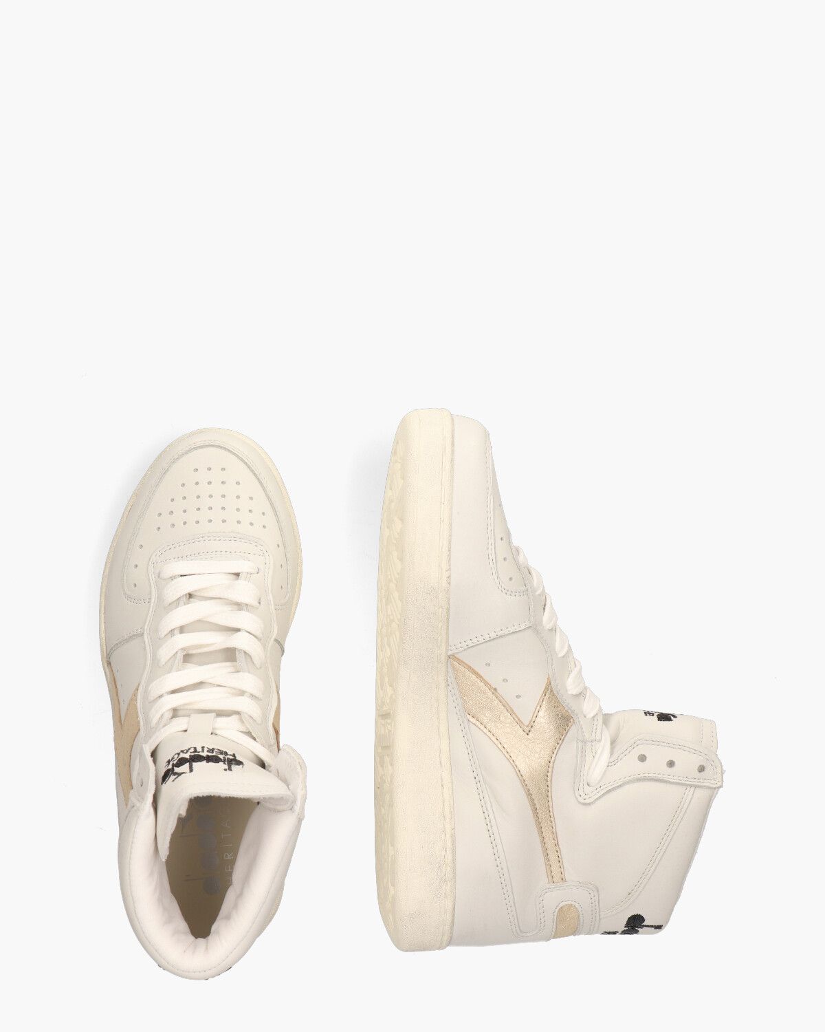 Mi Basket Used Off White Goud Damessneakers