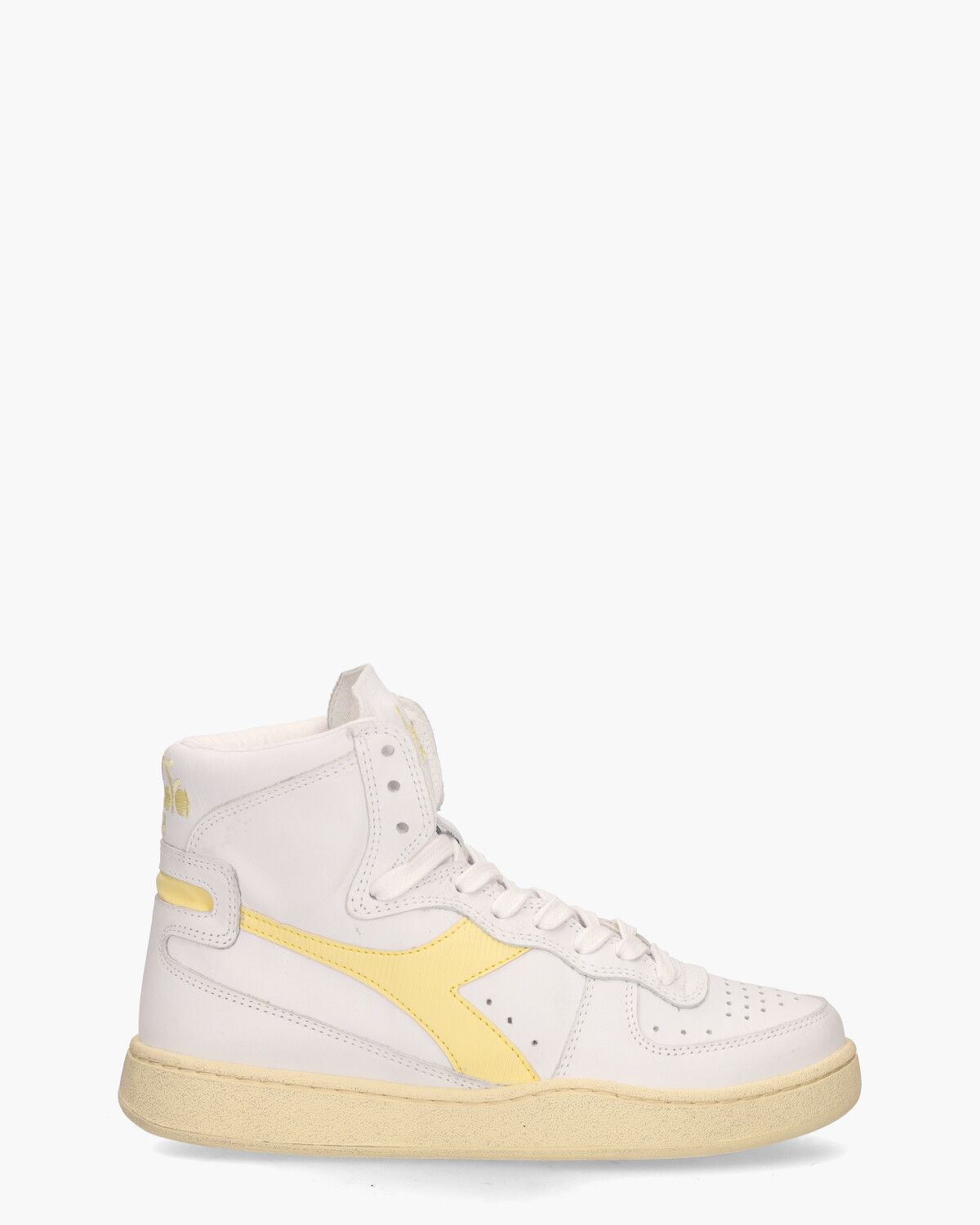 Mi Basket Used Wit/Lichtgeel Damessneakers