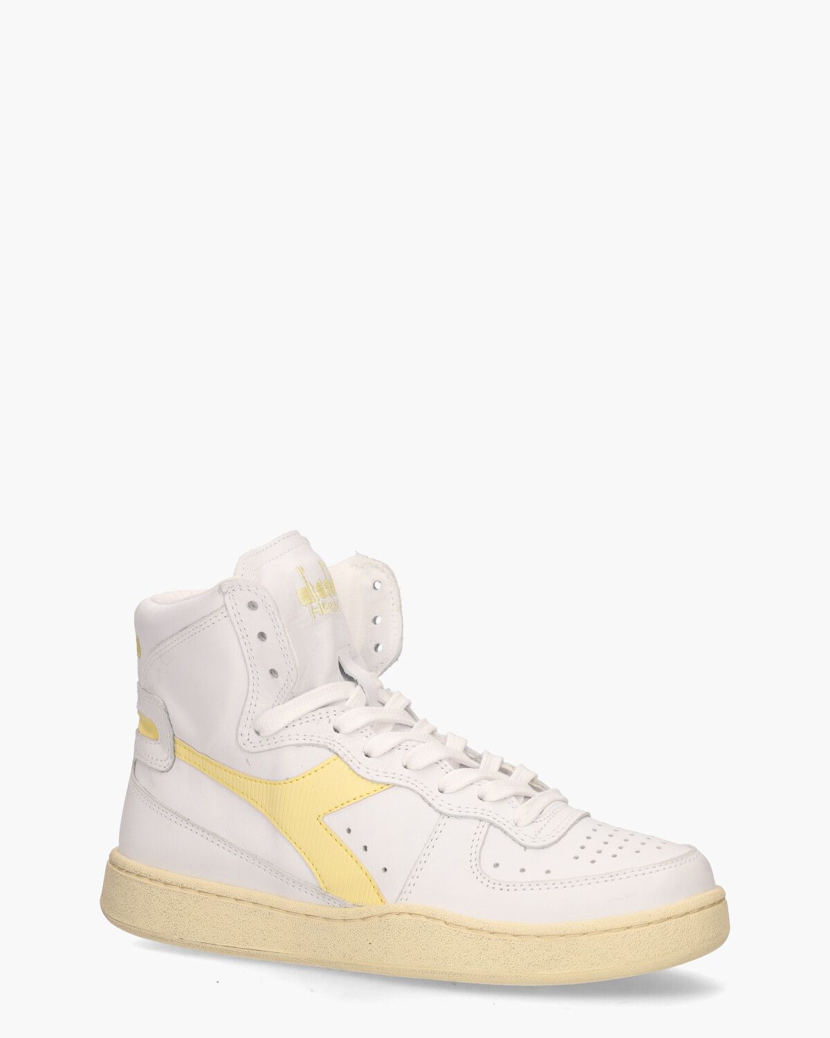 Mi Basket Used Wit/Lichtgeel Damessneakers