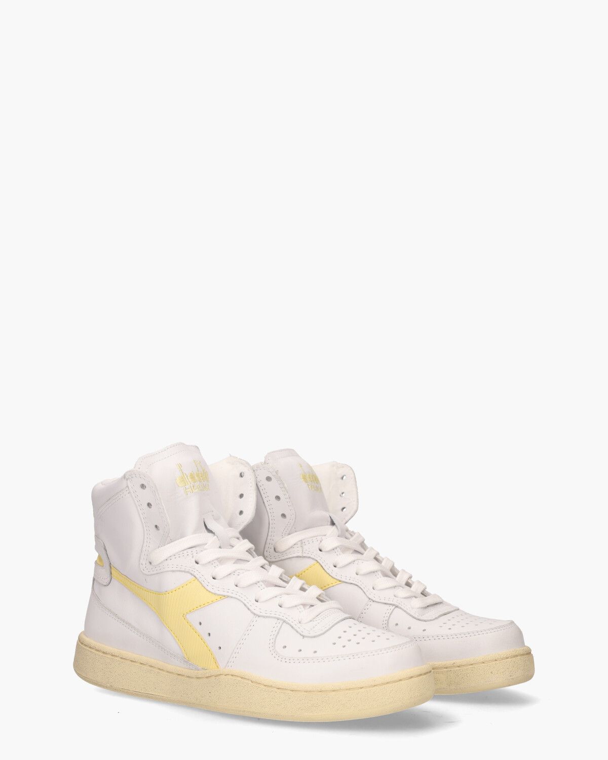 Mi Basket Used Wit/Lichtgeel Damessneakers
