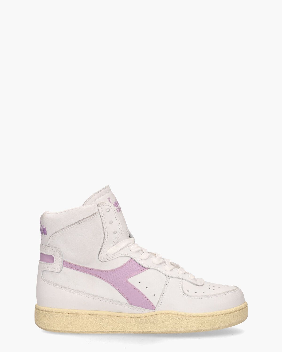 Mi Basket Used Wit/Lila Damessneakers