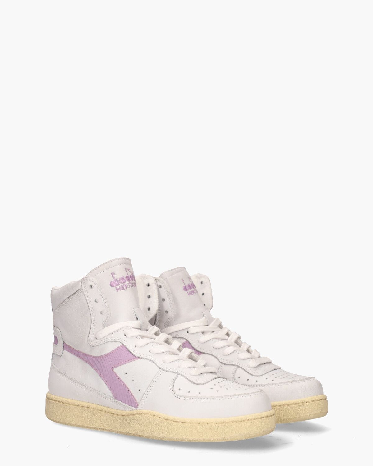 Mi Basket Used Wit/Lila Damessneakers
