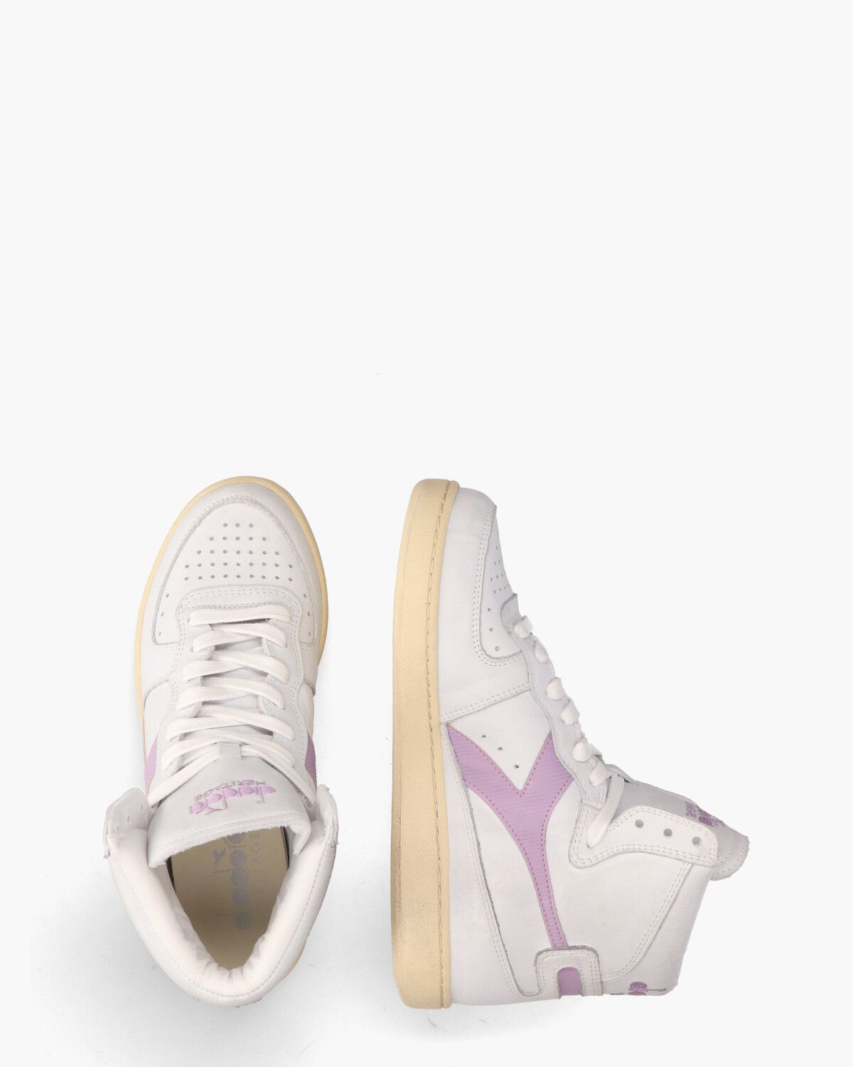 Mi Basket Used Wit/Lila Damessneakers