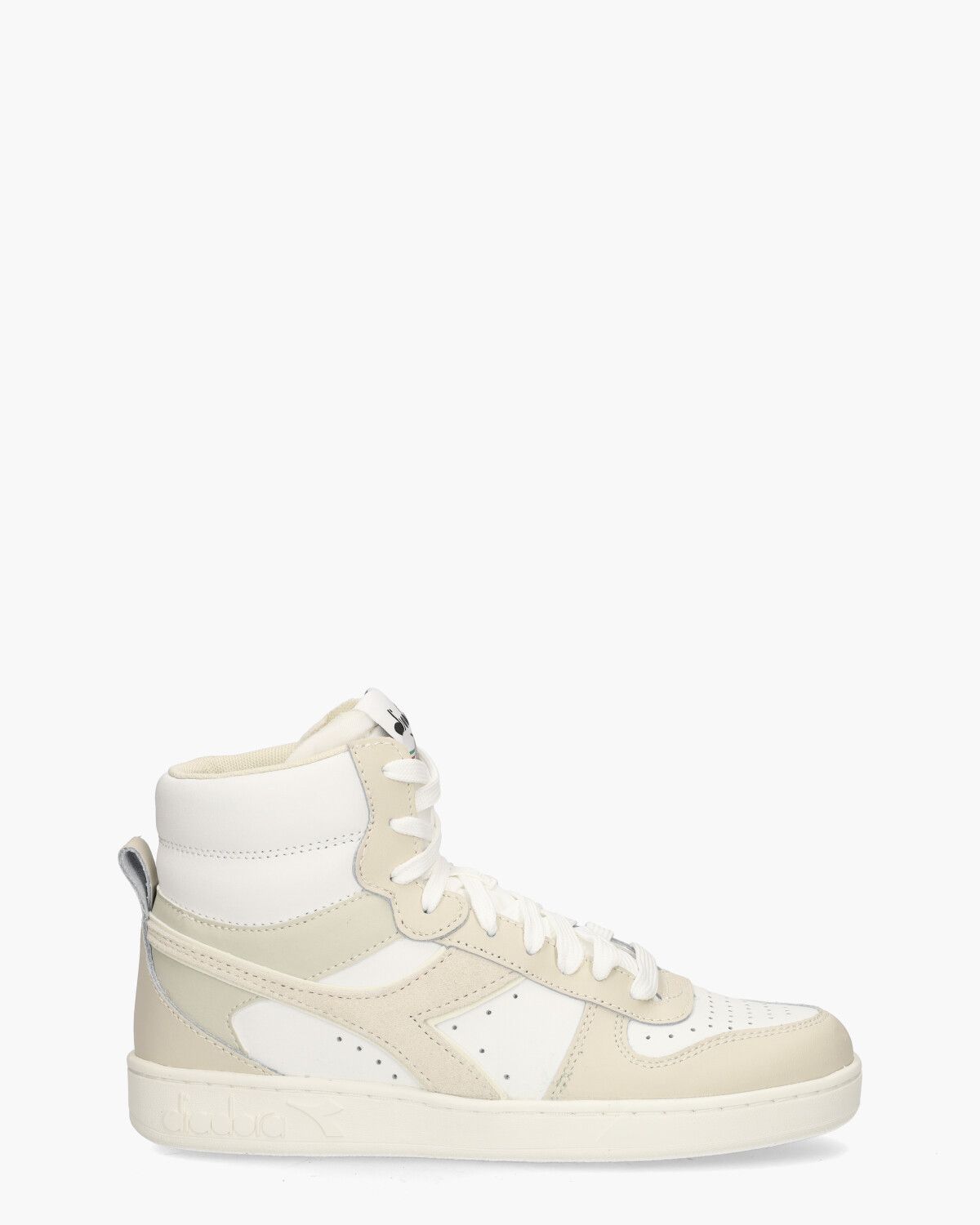 Magic Basket Mid Leather Wit/Beige Damessneakers