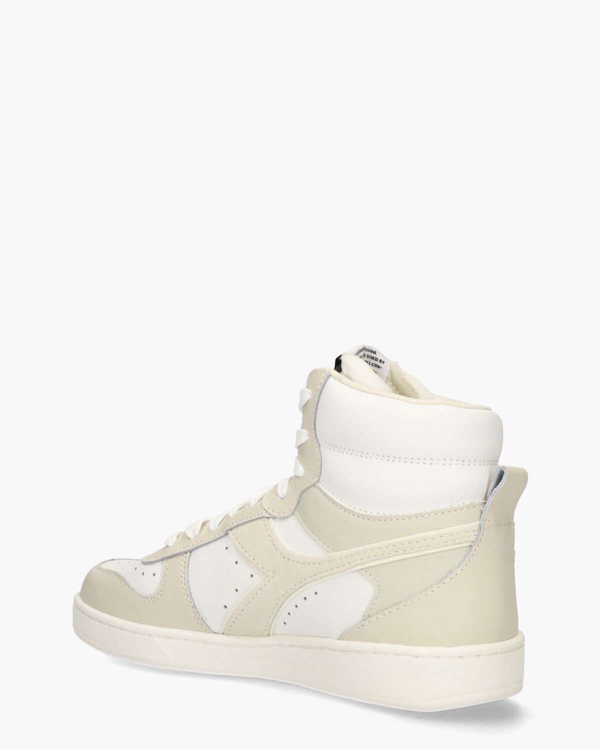 Magic Basket Mid Leather Wit/Beige Damessneakers