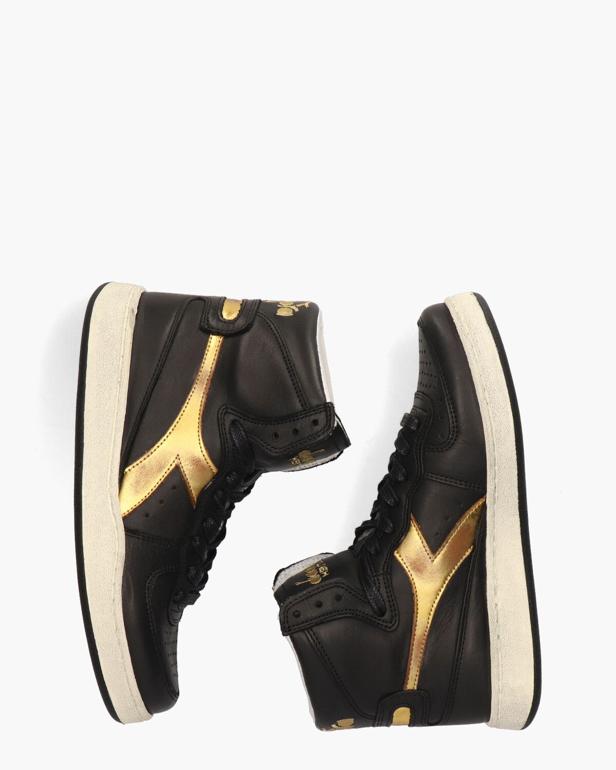 Mi Basket New Moon Used Zwart Goud Damessneakers