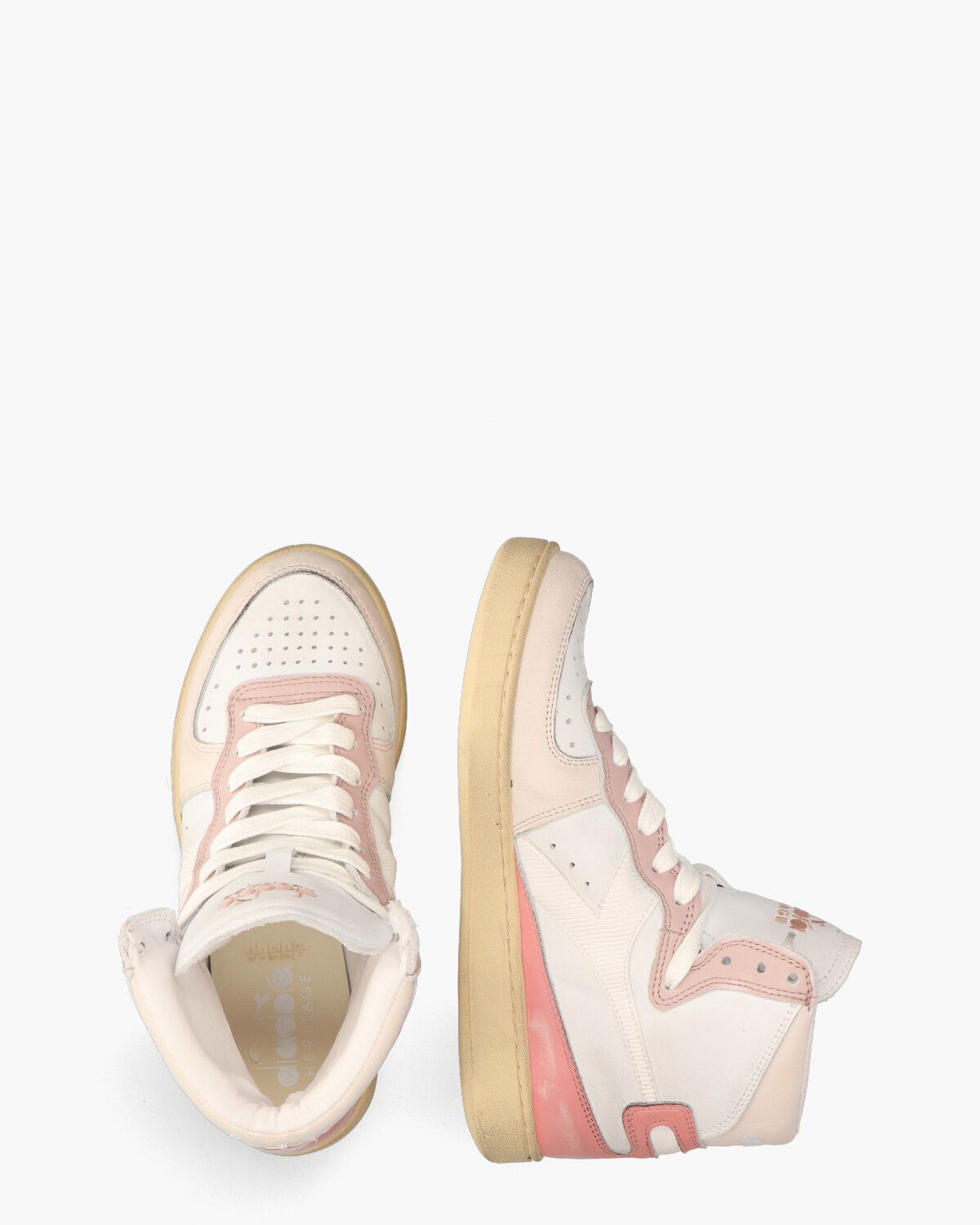 Mi Basket Used Off-White/Roze Damessneakers