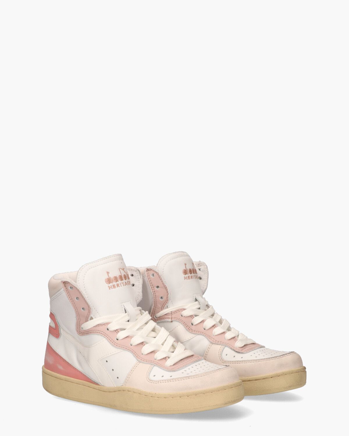 Mi Basket Used Off-White/Roze Damessneakers