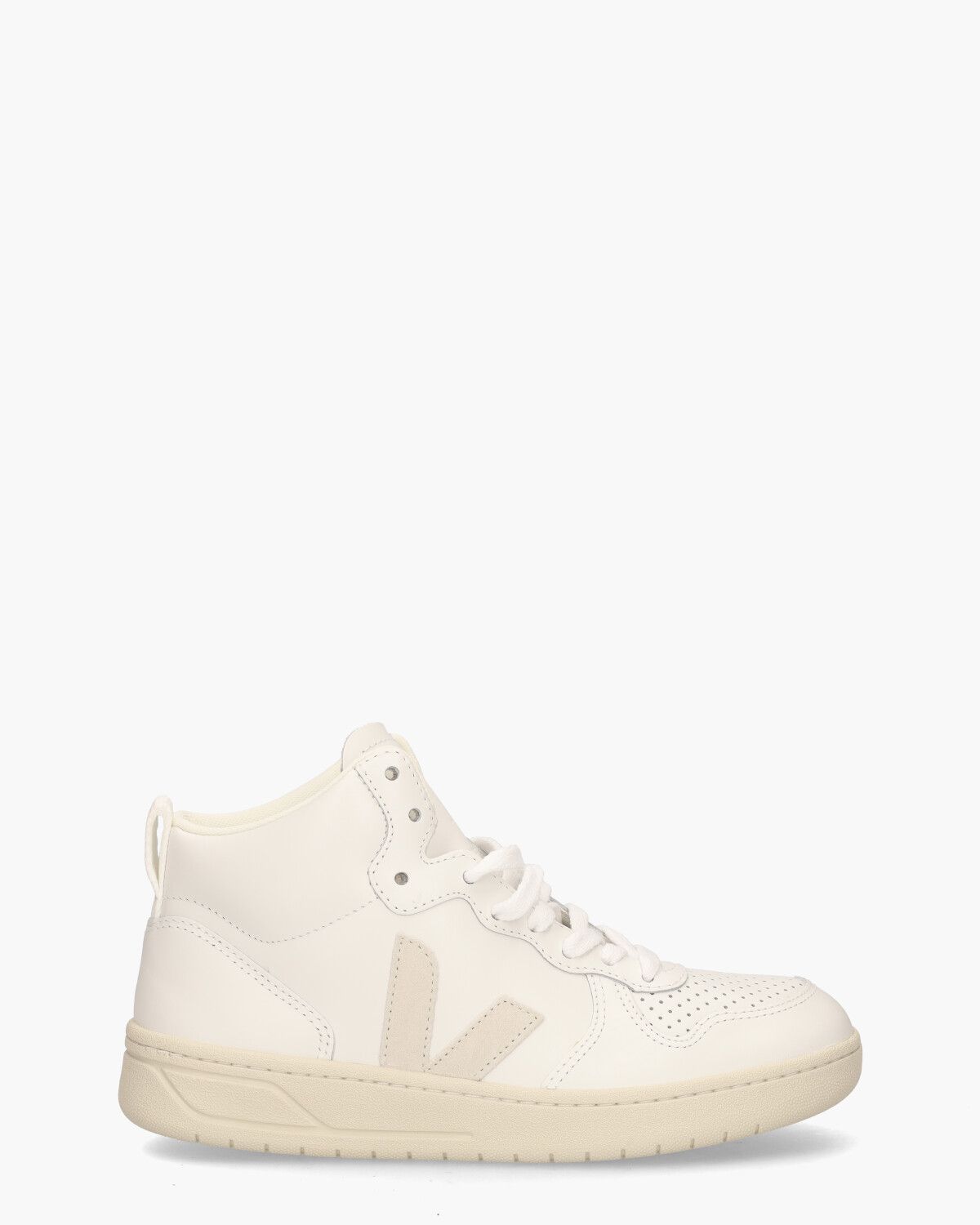 V-15 Leather Wit/Beige Damessneakers