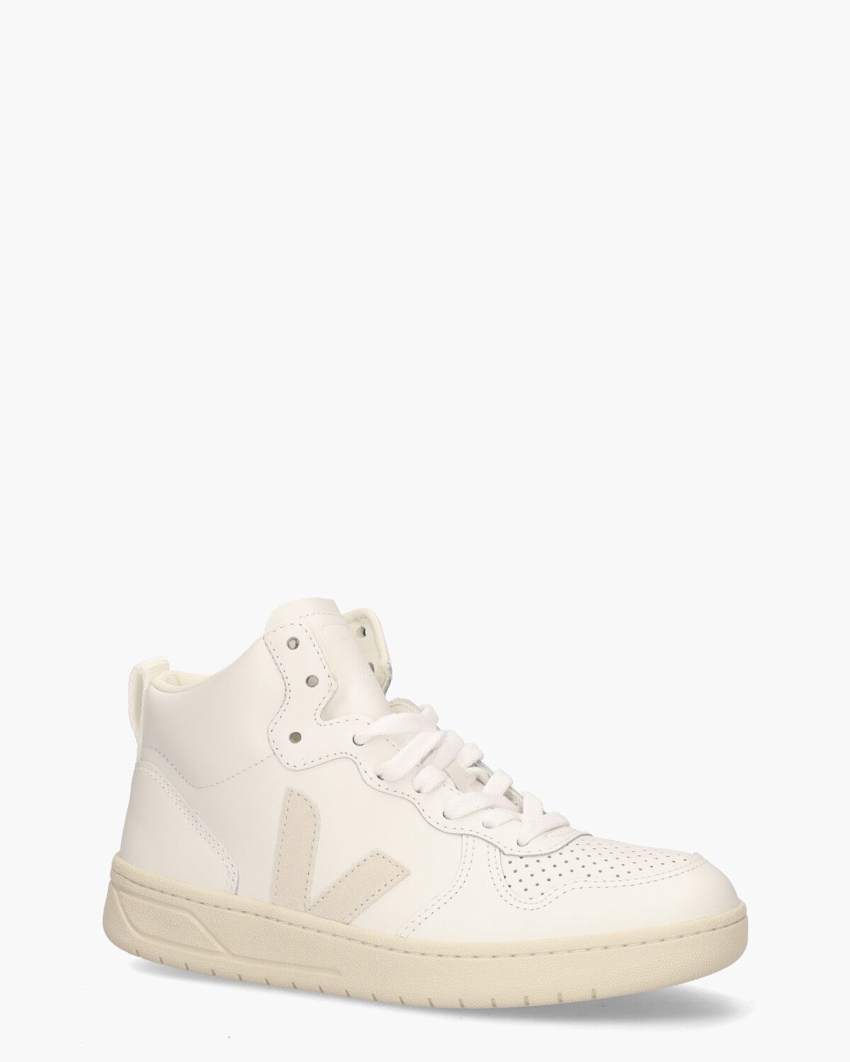 V-15 Leather Wit/Beige Damessneakers