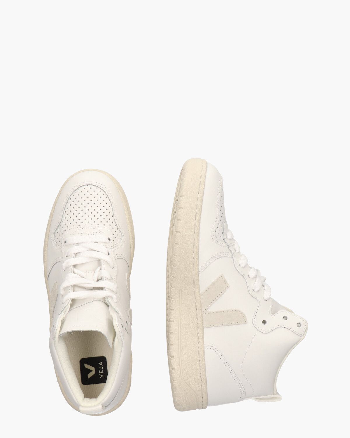 V-15 Leather Wit/Beige Damessneakers