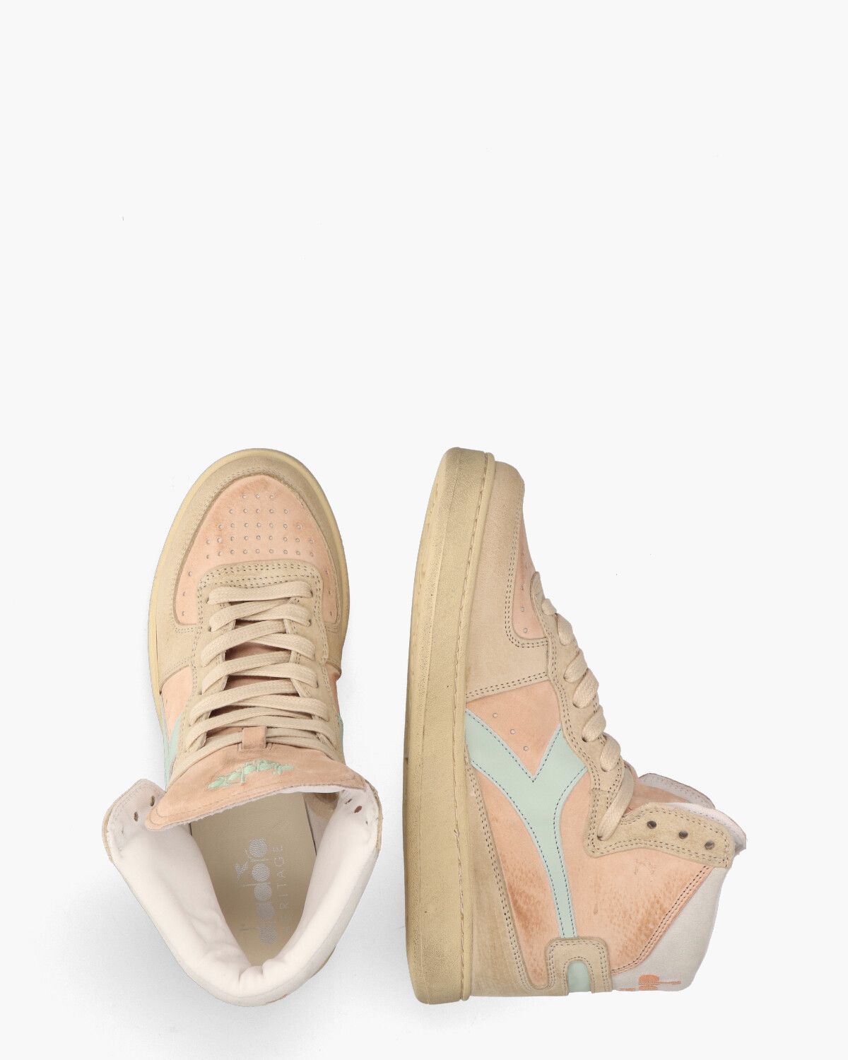 Mi Basket Pigskin Used Roze/Beige Damessneakers