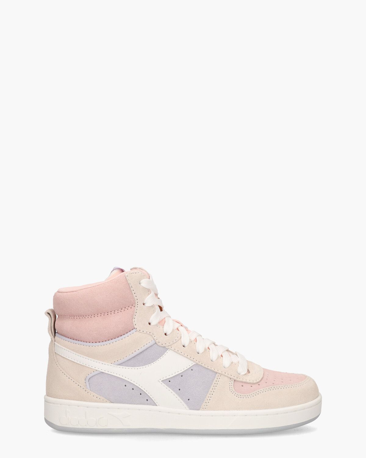 Magic Basket Mid Suede Beige/Multicolor Damessneakers